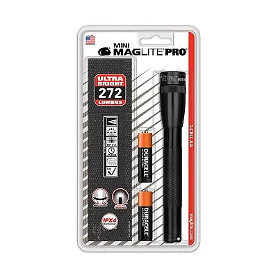 Maglite Mini PRO LED 2-Cell AA Flashlight With Holster Black - SP2P01H • $34.99