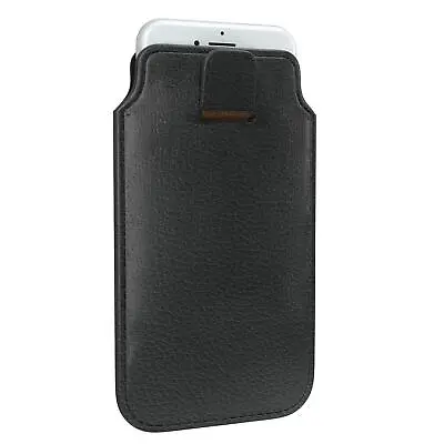 EAZY CASE Phonecase Cover PU Leather Protective Case Phone Rausziehen Sock Black • $18.05