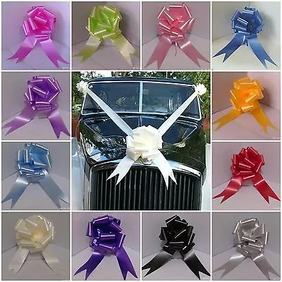 £4.75 • Buy Wedding Car Decoration Kit 3 Large Pull Bows & 8 Metres 2  Ribbon 21 Colours   