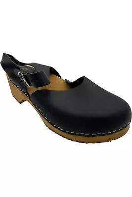 Mia Shoes Handcrafted Swedish Clogs Sofia Black • $49.99