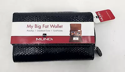 Mundi My Big Fat Wallet Faux Croc Black With Photo Slots & More • $19.99