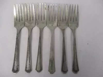 6 Vintage Vernon Silverplate 1934  Lexington  Salad Dessert Forks • $12