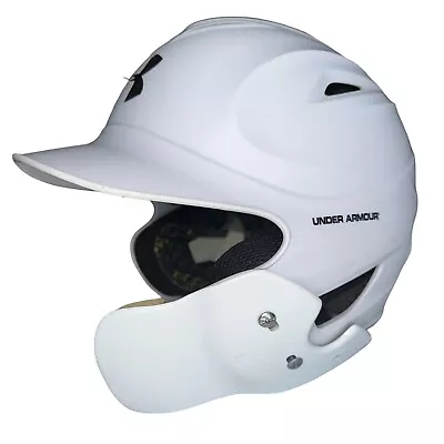 Under Armour White Baseball Softball Helmet With Jaw Guard Size 6 1/2 - 7 1/2 • $44.99