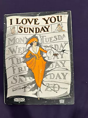 Vintage Sheet Music  I Love You Sunday  From Early 1900's • $4