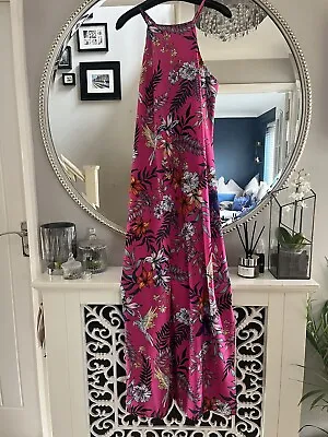 £5 • Buy BEAUTIFUL PINK , FLORAL Birdy MAXI Long Party Summer Races Wedding DRESS SIZE 14