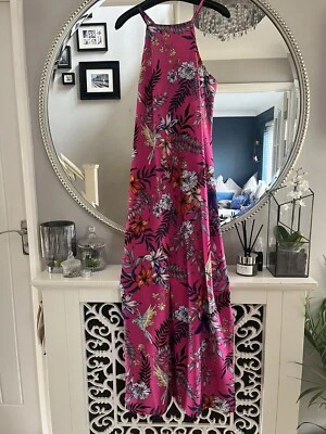 £5 • Buy BEAUTIFUL PINK , FLORAL Birdy MAXI Long Party Summer Races Wedding DRESS SIZE 14
