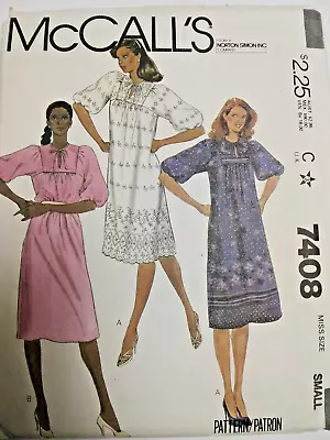 Dress MuuMuu S 10 12 McCalls 7408 Sewing Pattern UC VTG 80s Loose Fit Pullover • $14.99