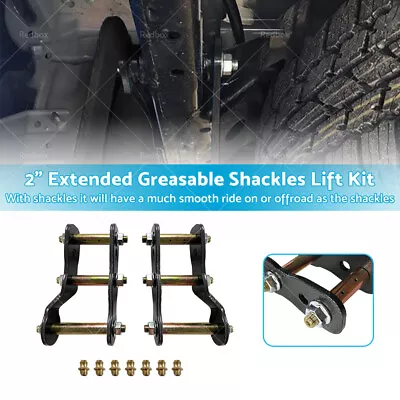 $97.95 • Buy For Nissan Navara D40 Rear Extended 2  Inch Shackles Lift Kit Greasable 05-15