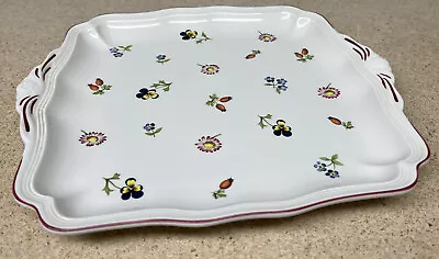 Villeroy & Boch Petite Fleur Porcelain Square Handled Cake Plate Tray Luxembourg • $29.75