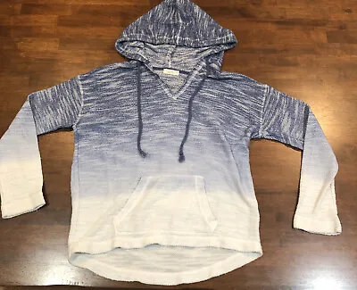 Ron Jon Surf Shop Mexican Poncho Hoodie Baja Joe Ombre Blue White Small S • $16.75