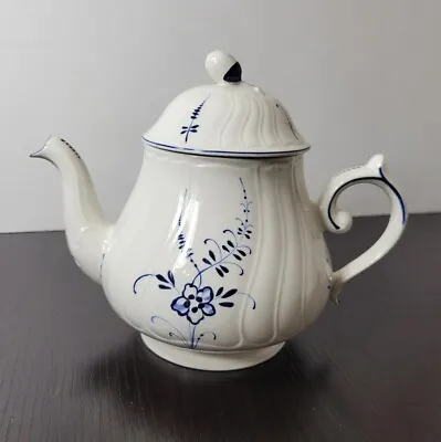 Villeroy & Boch VIEUX LUXEMBOURG Porcelain Blue 5 Cup Teapot W/ Lid Beige Blue • $75