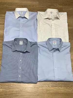 Lot Of 4 BROOKS BROTHERS Button Down Dress Shirts Men’s 2XL Or 17 34/35 MINT • $45.99