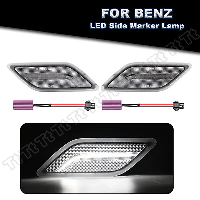 White LED Side Marker Lights For 10-13 Mercedes Benz W212 E350 E550 Sedan Wagon • $39.59