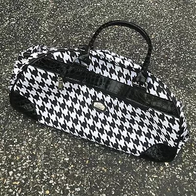 Ciao Luggage Bag  Adult Black White Houndstooth Rolling Wheels  • $25