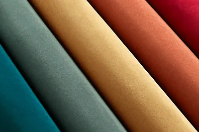 Warwick Plush Velvet Upholstery Fabric. 7 Colours. CRIB 5 FR TREATED. In Stock!! • £17.88