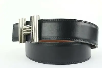 Hermès  Black X Silver Reversible Cadena H Belt Kit 863her49 • £369.16