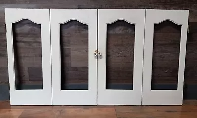 Pair Of Vintage White Shabby Chic House Wood Window Doors 17 3/8  X 19  • $60