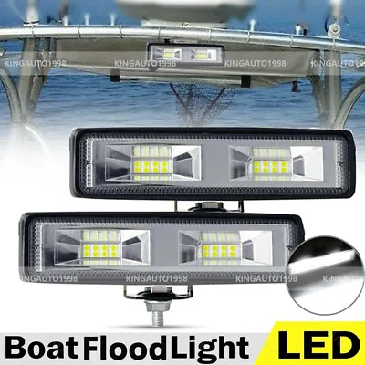 2x White Spreader LED Deck Marine Lights For Boat Flood Light 18W Waterproof 6in • $16.99