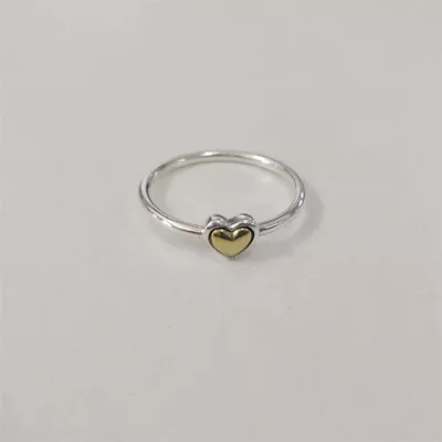 Pandora S925 ALE Domed Golden Colour Heart Ring • £22