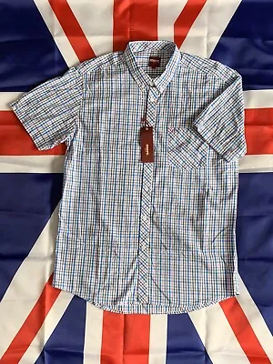 Merc London Short Sleeve Check Shirt Large • £40