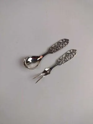 Vintage MAGNUS AASE 830S NM Norwegian Silver Spoon + Fork Lion Rampant • $75