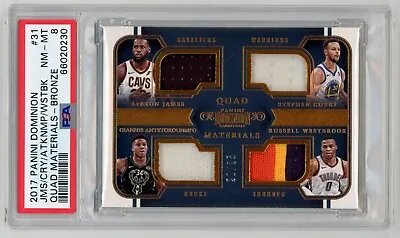 2017 Dominion Quad Materials Bronze  - LeBron Curry Westbrook Giannis /25 PSA 8 • $2399