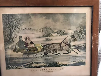  The Road - Winter  Print By N. Currier  1853 • $39.99