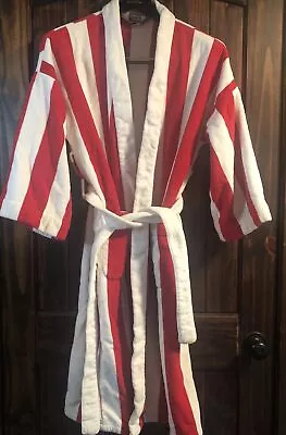 Men's VTG  Colours By Alexander Julian  Belted Red White Striped Dad Robe • $32