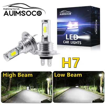 H7 LED Headlight Kit High Low Beam Bulbs 20W 4000LM High Power Bright White 2x • $24.99