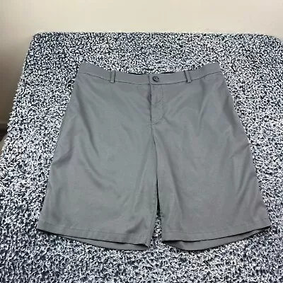 Nike Dri Fit Golf Shorts Mens 36 Gray Flat Front Lightweight Stretch Casual • $13.49