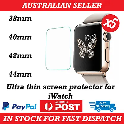$9.99 • Buy X5 Apple Watch 1/2/3/4/5/6/SE Ultra Thin Screen Protector IWatch 38/42/40/44mm