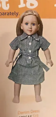 My Twinn 18  Doll Striped Denim Shirt Dress Self Belt NEW In Pkg. Fits 18  Dolls • $15.99
