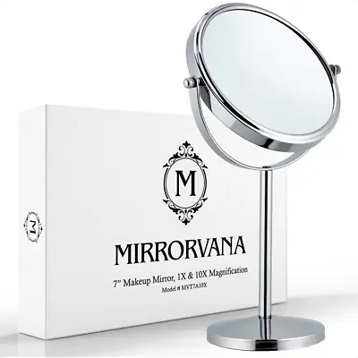 MIRRORVANA 10X Magnifying Makeup Mirror On Stand For Bedroom And Bathroom Free  • £28.15