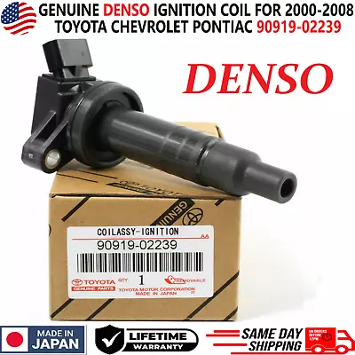 GENUINE DENSO Ignition Coil For 2000-2008 Toyota & Chevrolet 1.8L 90919-02239 • $79.95