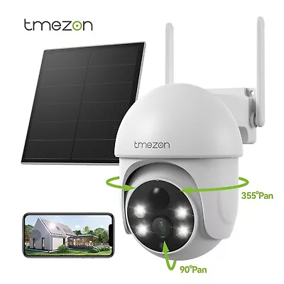 Wireless Solar/Battery Powered WiFi Pan/Tilt Outdoor Home Security Camera System • $62.99