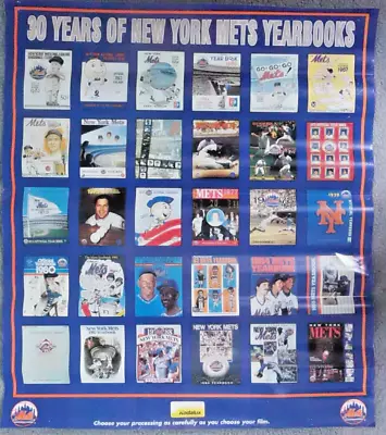 Vintage 1991 - 30 Years Of New York Mets Yearbooks Poster • $19.62