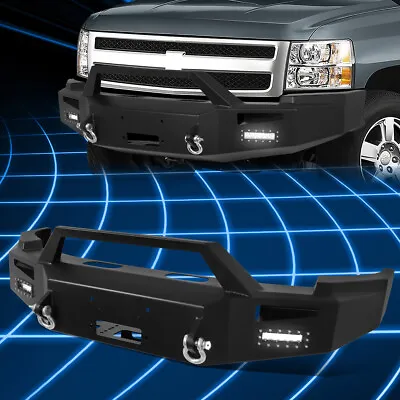 For 07-13 Chevy Silverado Front Bumper Replacement W/Winch Plate+2xLED Fog Light • $999.99