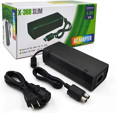 $27.44 • Buy AC Adapter For Xbox 360 Slim, Power Supply With Cord Replacement Charger