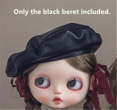 New Miniature Doll Hat PU Leather Beret Cap For 1/6 Scale Blythe OB24 Doll Hat • $10.66