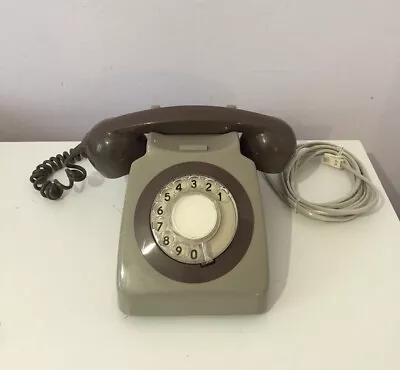 Gpo Telephone Two-tone Grey Vintage 746 Rotary Pulse Dial Phone • £34.99