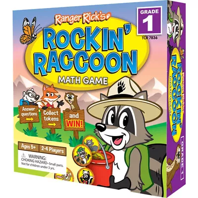 New ROCKIN RACOON MATH GAME 2-4 Players Ages 5+ Grade 1 Ranger Rick Learning NIB • $13.40