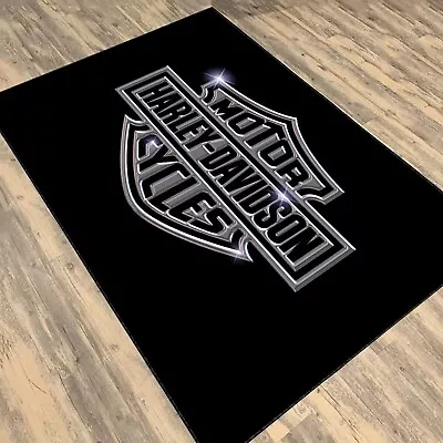 Harley Davidson Rug Harley Cycle Decor Harley Fan Rug Davidson Motor Cycle • $49