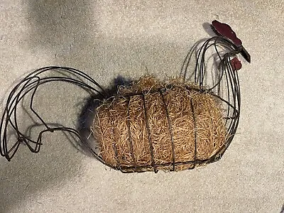 Vintage Primitive Chicken/ Rooster Wire Basket . Large • $15