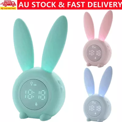 Cute Bunny Alarm Clock For Kids Toddlers Children's Smart Sleep Wake Up Trainer • $27.90