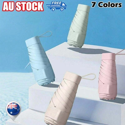 $7.99 • Buy Mini Pocket Umbrella Anti-UV Sun/Rain Windproof 6 Folding Ultra Light Umbrella