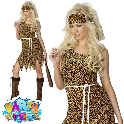£12.99 • Buy Adult Cavewoman Costume Sexy Cave Girl Fancy Dress Prehistoric Outfit UK 8-18