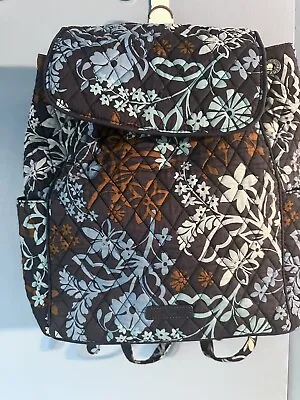 Vera Bradley Essential Large Backpack Quilted Cotton Blue Pattern Retired • $24.99