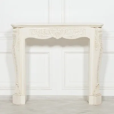 French Classical Style Fire Surround Aged Ivory Colour Hand Carved Mahogany • £655