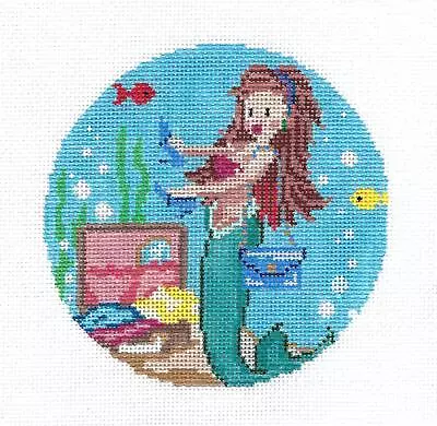 Shopping Mermaid Handpainted 4.5  Needlepoint Canvas By Starke Art From CBK • $84.95