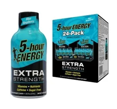 5-HOUR Energy Extra Strength Shot-Blue Raspberry -24 COUNT! - 1.93 Oz. EA - NEW! • $40.15